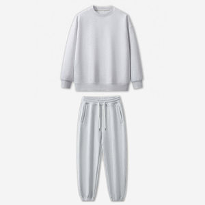 Осенний модный бренд HEPL056 тяжелый вес 350gsm флисовый хлопковый оверсайз спортивный костюм с манжетами Брюки с индивидуальным логотипом MOQ 1 шт. - Product Image 5