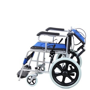 Portable Folding Wheelchair, Travel Wheelchair With Handbrake, Ultra-Light Wheelchair for the Elderly and Children - Product Image 4