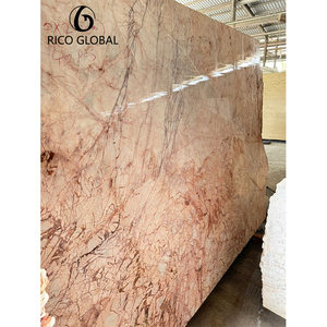 Mármol Rosa Claro en Losa Grande con Vetas Rojas Naturales Pulido para Decoración de Paredes y Pisos Interiores - Product Image 4