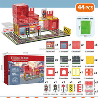 STEM Montessori mainan ubin magnetik 3D blok bangunan magnetik mainan edukasi DIY ubin Puzzle magnetik hadiah tema pemadam kebakaran