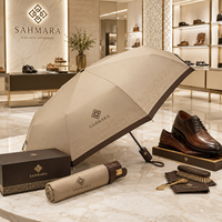 Parapluie d'affaires compact, imperméable et coupe-vent, avec accessoire assorti en cadeau, parapluie pliable à 3 sections