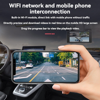 DVR mobil 4 lensa kelas atas, 1080P HD penglihatan malam pencitraan mundur layar Android perekam Video 2K kotak Model pribadi hitam IPS ganda