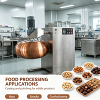Nouvelle machine à enrober les cacahuètes, les fèves de chocolat et le sucre, à moteur, 220V, en acier, à prix réduit, pour la production en vrac en boulangerie