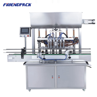 Friendpack Volledig Automatische Plastic/Glazen Flessenvullijn 4 Spuitmonden Parfum Sap Drank Water Afvul- en Etiketteermachine