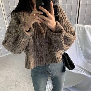 Autumn and Winter New Loose and Short Sweater Coat Women's Academy Long Sleeve Knitted Cardigan <strong>Top</strong> - Product Image 1