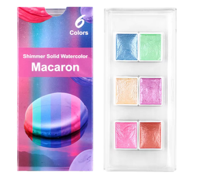 Kit d'aquarelle métallisée scintillante - 6, 8 ou <span class=keywords><strong>12</strong></span> teintes bleues/violettes - Ensemble de peinture portable pour calligraphie et peinture - Product Image 4