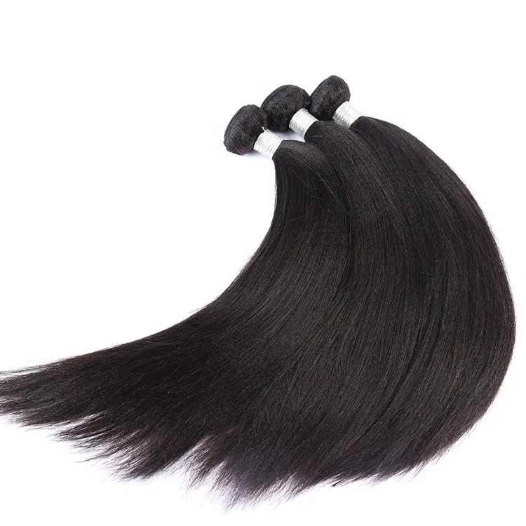 Cheap Brazilian 100% Human Hair Weaving Natural Black Yaki Straight Hair Weave