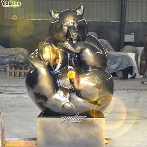 Statua dell'orso selvaggio foresta parchi all'aperto <span class=keywords><strong>Cast</strong></span> seduta scultura in bronzo astratta - Product Image 3