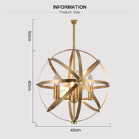 Sphère Cages À Oiseaux Lustre En Fer Maison Toit Suspendu 4 Lampes Plafond Pendentif Éclairage