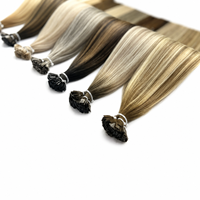 Rambut Manusia India 100% Mentah Single Drawn Virgin Hair Flat Tip Keratin Cuticle Aligned Hair Extensions