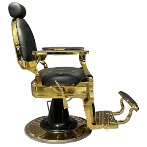 Bomba hidráulica negra y dorada, sillas de peluquería de bronce, silla reclinable de salón <span class=keywords><strong>para</strong></span> barbería - Product Image 6