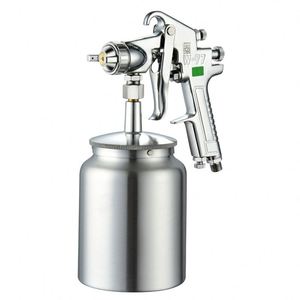 Pistolet de pulvérisation pneumatique en acier inoxydable chromé de 1000 ml avec garantie pour apprêt automobile, meubles et murs extérieurs - Product Image 1
