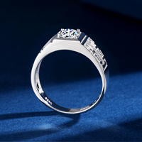 Bagues en moissanite YBO Fine Jewelry pour hommes, argent sterling 925, bagues de fiançailles et de mariage géométriques, luxe