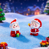 Ornamen Mikro Lanskap Natal, Figur Santa Claus Mini dari Resin untuk Dekorasi Rumah, Taman Peri, dan DIY, Promo Natal