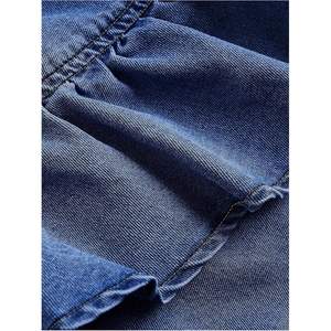 Falda Vaquera Personalizada para Mujer, Talla Grande, Asimétrica, con Volantes, Midi, con Detalle de Lazo, Tela de Algodón - Product Image 2