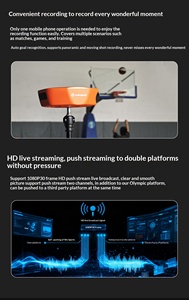 Caméra d'action sportive WA100-PRO AI avec suivi automatique, 1080P HD, grand angle <span class=keywords><strong>180</strong></span>°, trépied 7 mètres, double objectif - Product Image 4
