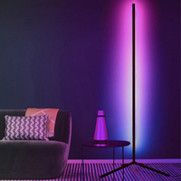 Lampe d'angle Led Rgb verticale colorée avec télécommande, luminaire décoratif d'intérieur, lumière à couleur magique, idéal pour une chambre à coucher