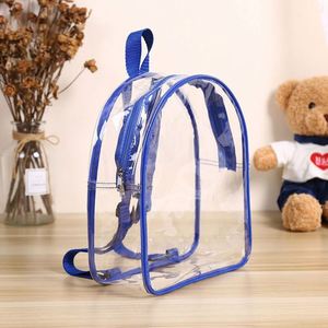 Customize OEM ODM Fashion Water Resistant <b>Mini</b> Transparent PVC School <b>Backpack</b> Zipper Closure 21L Capacity Curved Shoulder Strap - Product Image 3