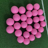 Balle de golf rose à 2 couches, balle de golf colorée pour tournoi, pour les fournitures de parcours de golf et de driving range