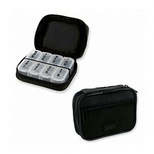 Fashion <b>Smart</b> Vitamin Case Travel Luxury Fabric Pill Box Organizer <b>Wallet</b> Pill Box with Keychain - Product Image 1