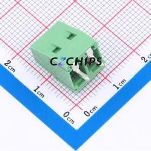 DB128V-5.0-2P-GN-S Screw Terminal Block Through hole Component (THT),P=5mm Connector 1x2P 5mm Green Through Hole - Product Image 2