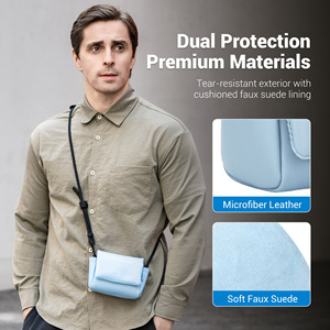 JJC - Bolsa de Cuero de Microfibra Negra/Azul para Cámara FUJI, Venta al por Mayor X100VI, <span class=keywords><strong>X100V</strong></span>, X-E5, CANON PowerShot V1 - Product Image 4