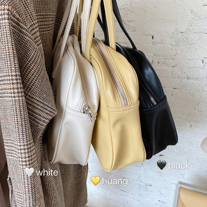 Women's Shoulder Bag Milk Apricot Large Capacity Zipper Closure Casual Everyday Use Spring 2025 - Product Image 2