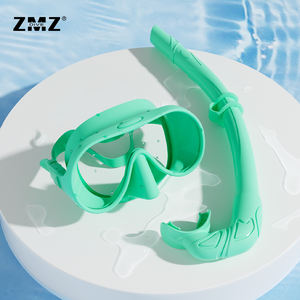 Zmz หน้ากากดำน้ำดำน้ำดำน้ำดำน้ำแบบกำหนดเองสายรัดซิลิโคนกระจกนิรภัยชุดแว่นตาดำน้ำสำหรับผู้ใหญ่ - Product Image 4