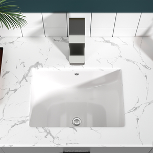 Lavabo sous montage en porcelaine blanche moderne 20x14 pour la maison et les hôtels Vanité de salle de bain Art élégant Bassin de salle de bain - Product Image 2