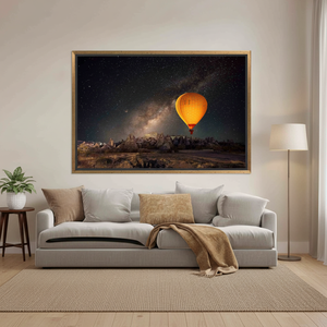 Printed Canvas: Elegant Cappadocia Hot Air <b>Balloon</b> Artwork,GOLD FRAMED CANVAS - Product Image 3