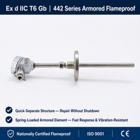 Thermocouple RTD blindé anti-explosion Huadong modèle 442, entretien en ligne, certifié Exd IIB/IIC pour zones dangereuses