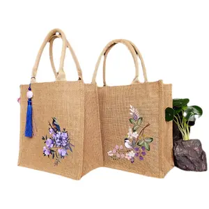 Kunden spezifische Logo Shopping Jute Bag Umwelt freundliche Material Einkaufstasche