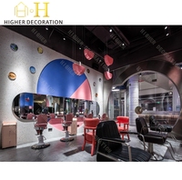 Meuble de Salon Tendance et Moderne pour Coiffure, Vitrine de Présentation Courbe pour Poste de Travail de Coiffure