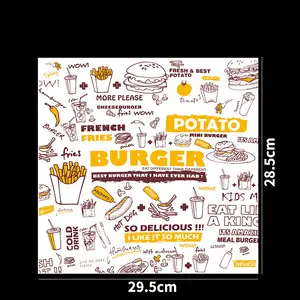 Shineho Impresso Greaseproof Paper Alta qualidade Food Grade Greaseproof Paper Matéria-prima Burger Papel De Embrulho Em Rolo