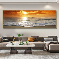 Affiches murales modernes, paysage de plage naturel, peintes à la bombe, sans cadre, impressions sur toile, esthétique du coucher de soleil sur la mer, peinture sur toile