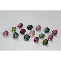 천연 2mm 0.038캐럿 멀티컬러 투어말린 라운드 브릴리언트 컷 파손 보석 (보석용)