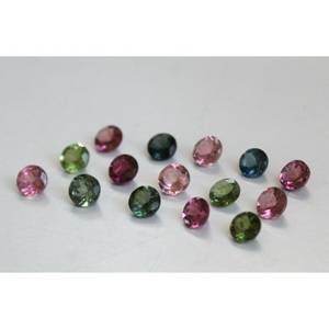 Turmalina Natural de 2 mm, 0.038 Ct, Multicolor, Corte Brillante Redondo, Rellena de Fracturas, Piedra Preciosa para Joyería - Product Image 2