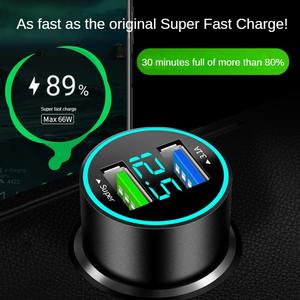 ที่ชาร์จไฟในรถทำจากโลหะทั้งหมด66W อะแดปเตอร์ USB <span class=keywords><strong>2</strong></span>พอร์ตคู่ชนิด C สำหรับชาร์จสถานีชาร์จในรถยนต์สินค้าออกใหม่ - Product Image 3