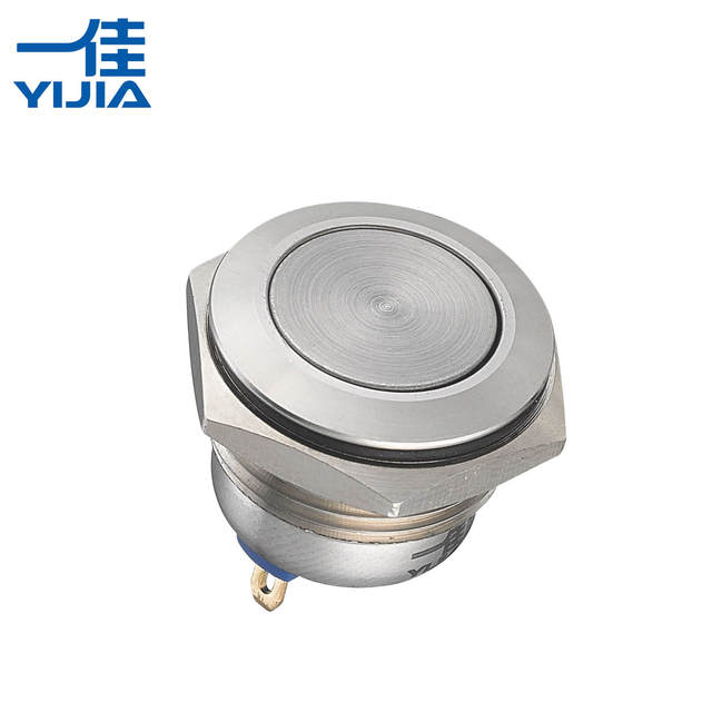 GQ16F-10J Short 16mm PC Power Switch Metal Push Button Momentary Waterproof 12V Mini Round Button for Computer Modification
