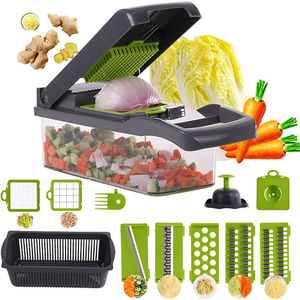 Accesorios de Cocina, Mandolina 16 en 1, Pelador de Frutas, Verduras, Cebolla, Patatas, Cortador de Verduras Manual, Picador de Verduras - Product Image 1