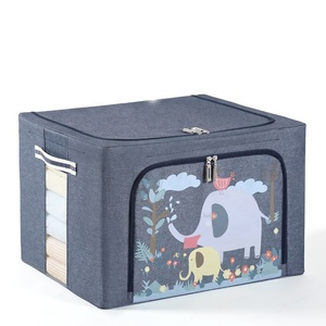 Kunden spezifische Aufbewahrung sbox Cartoon Print Faltbarer Schrank Organizer Stoff Aufbewahrung tasche Bin Große Kapazität Stoff Spielzeug kiste - Product Image 3