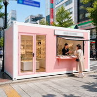 Kiosque de café préfabriqué modulaire en conteneur de 20 pieds, assemblage rapide, personnalisable en usine, maison en conteneur