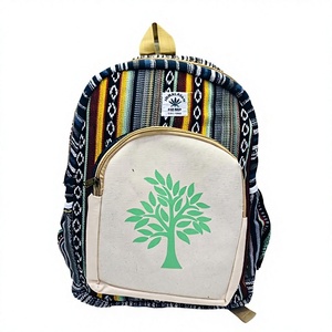 Himalayan <b>Hemp</b> Mix Fabric Clutch Striped Canvas Casual Daily Use 29x8x41cm Zipper Closure Eco-Friendly Multi-Function Unisex - Product Image 1