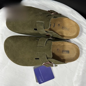 Vente en gros : Meilleures sandales confortables pour hommes Birkens, été-automne, sabots en cuir, mules antidérapantes en caoutchouc, bout ouvert, plates, Bostones - Product Image 2