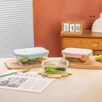 Microgolfbestendige BPA-vrije hoge borosilicaat glazen bewaardozen set bulkverpakking lekbestendige deksels in elkaar te schuiven opbergdozen maaltijd- en lunchboxen