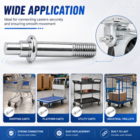 Tige de connexion en acier au carbone zingué pour roulettes, boulon d'axe à insertion de roue LY-040, quincaillerie de remplacement pour roulettes industrielles