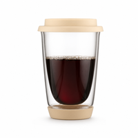 Tasses à café en verre à double paroi personnalisées, transparentes, isolées, en borosilicate, pour espresso, latte, thé