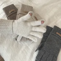 Gants tricotés d'hiver de haute qualité pour femmes, à doigts manquants, pour usage quotidien en extérieur, compatibles écran tactile, coupe-vent et chauds, vente en gros