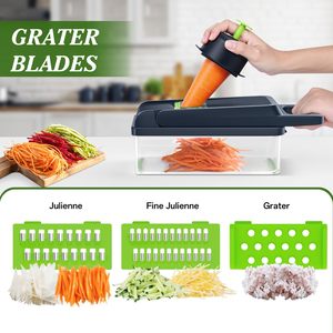Sıcak satış 12 in 1 sebze kesicisi makine çok fonksiyonlu tek basın kullanım kılavuzu sebze kesicisi - Product Image 3