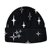 Gorros de punto unisex ecológicos personalizados con estampado completo, sin puño, holgados, estilo slouchy, con diseño de calavera, para playa